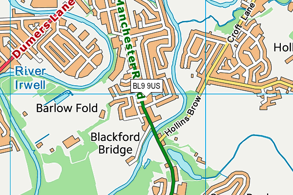 BL9 9US map - OS VectorMap District (Ordnance Survey) BL9 9US map - OS VectorMap District (Ordnance Survey)