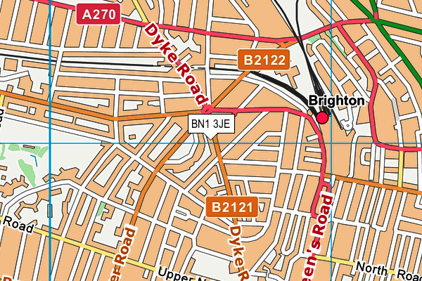 BN1 3JE map - OS VectorMap District (Ordnance Survey)