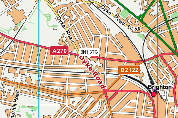 BN1 3TG map - OS VectorMap District (Ordnance Survey)