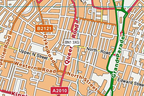 BN1 3XG map - OS VectorMap District (Ordnance Survey)