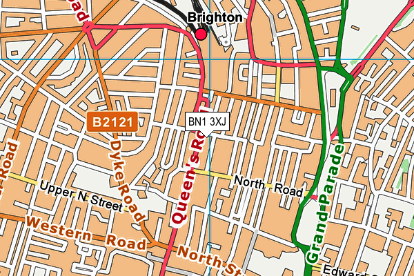 BN1 3XJ map - OS VectorMap District (Ordnance Survey)