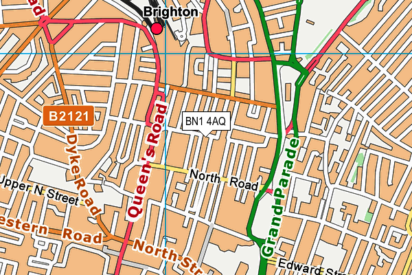 BN1 4AQ map - OS VectorMap District (Ordnance Survey)