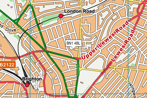 BN1 4BL map - OS VectorMap District (Ordnance Survey)