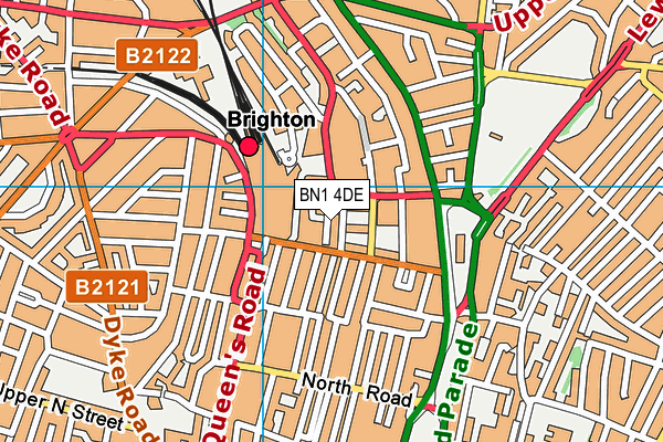 BN1 4DE map - OS VectorMap District (Ordnance Survey)