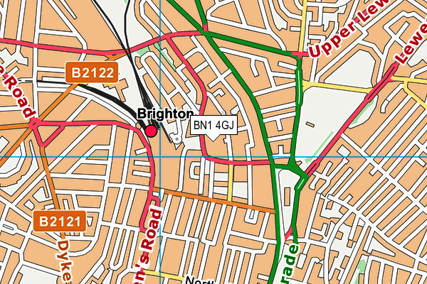 BN1 4GJ map - OS VectorMap District (Ordnance Survey)