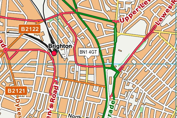 BN1 4GT map - OS VectorMap District (Ordnance Survey)