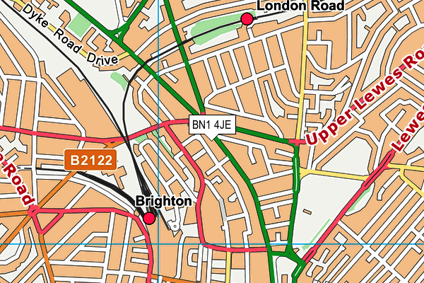 BN1 4JE map - OS VectorMap District (Ordnance Survey) BN1 4JE map - OS VectorMap District (Ordnance Survey)