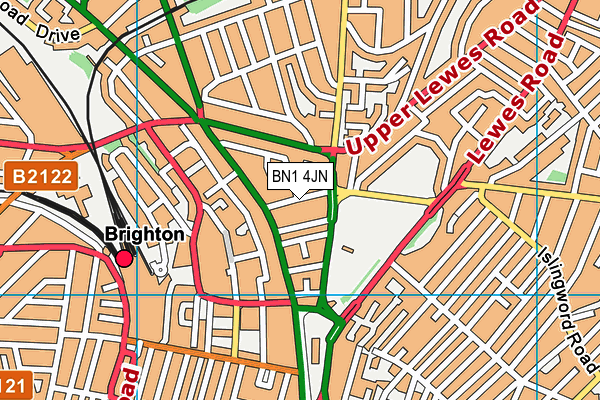 BN1 4JN map - OS VectorMap District (Ordnance Survey) BN1 4JN map - OS VectorMap District (Ordnance Survey)