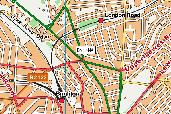 BN1 4NA map - OS VectorMap District (Ordnance Survey) BN1 4NA map - OS VectorMap District (Ordnance Survey)