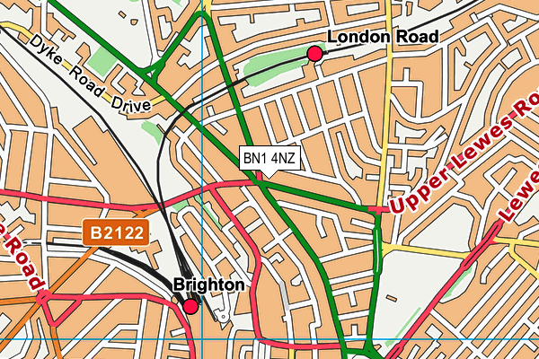 BN1 4NZ map - OS VectorMap District (Ordnance Survey) BN1 4NZ map - OS VectorMap District (Ordnance Survey)