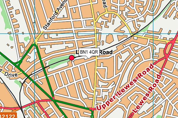 BN1 4QR map - OS VectorMap District (Ordnance Survey)