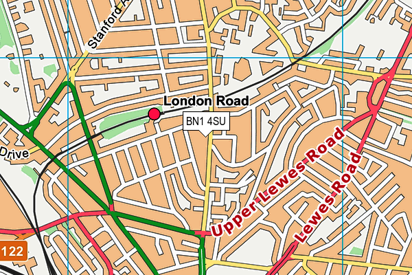 BN1 4SU map - OS VectorMap District (Ordnance Survey)