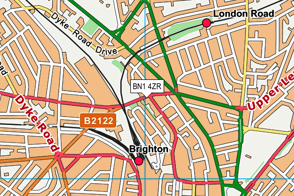 BN1 4ZR map - OS VectorMap District (Ordnance Survey) BN1 4ZR map - OS VectorMap District (Ordnance Survey)