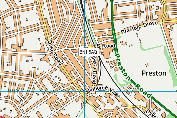 BN1 5AQ map - OS VectorMap District (Ordnance Survey) BN1 5AQ map - OS VectorMap District (Ordnance Survey)