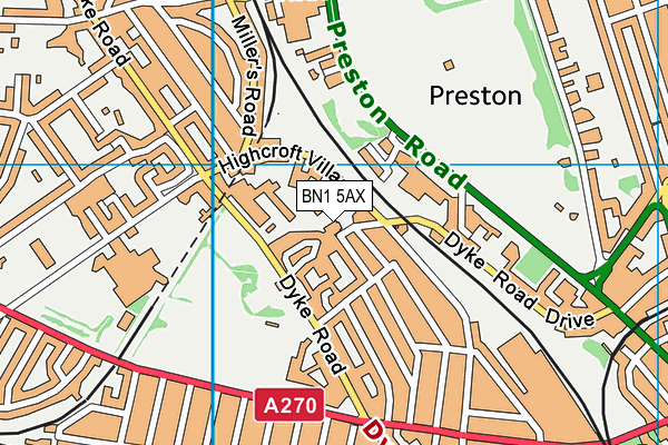 BN1 5AX map - OS VectorMap District (Ordnance Survey) BN1 5AX map - OS VectorMap District (Ordnance Survey)