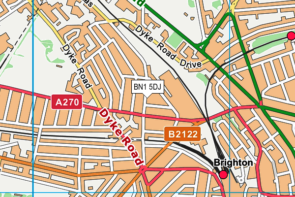 BN1 5DJ map - OS VectorMap District (Ordnance Survey)