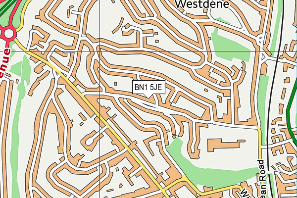 BN1 5JE map - OS VectorMap District (Ordnance Survey) BN1 5JE map - OS VectorMap District (Ordnance Survey)