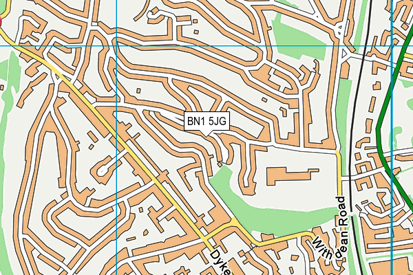 BN1 5JG map - OS VectorMap District (Ordnance Survey) BN1 5JG map - OS VectorMap District (Ordnance Survey)
