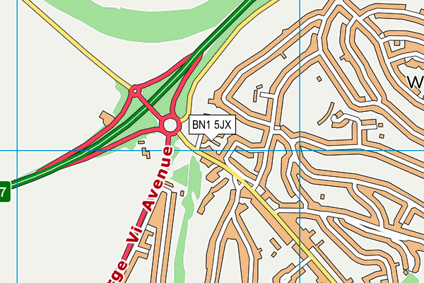 BN1 5JX map - OS VectorMap District (Ordnance Survey) BN1 5JX map - OS VectorMap District (Ordnance Survey)