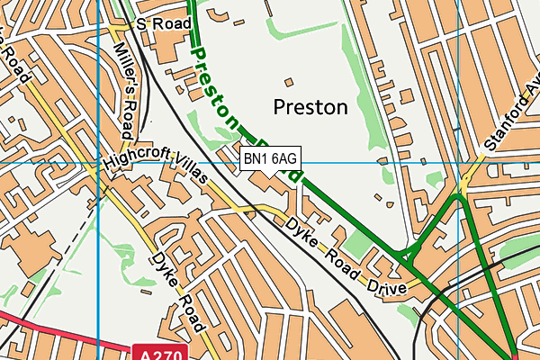 BN1 6AG map - OS VectorMap District (Ordnance Survey) BN1 6AG map - OS VectorMap District (Ordnance Survey)