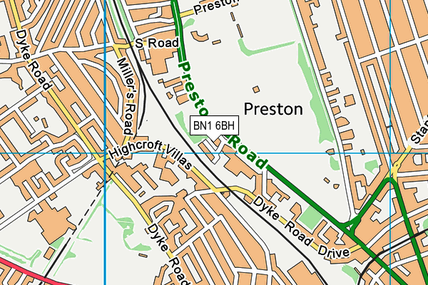 BN1 6BH map - OS VectorMap District (Ordnance Survey)