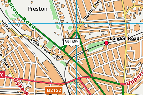 BN1 6BY map - OS VectorMap District (Ordnance Survey) BN1 6BY map - OS VectorMap District (Ordnance Survey)