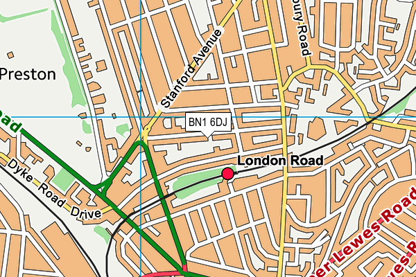 BN1 6DJ map - OS VectorMap District (Ordnance Survey) BN1 6DJ map - OS VectorMap District (Ordnance Survey)