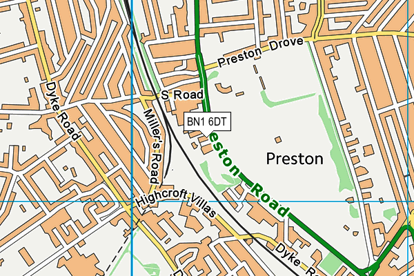 BN1 6DT map - OS VectorMap District (Ordnance Survey) BN1 6DT map - OS VectorMap District (Ordnance Survey)