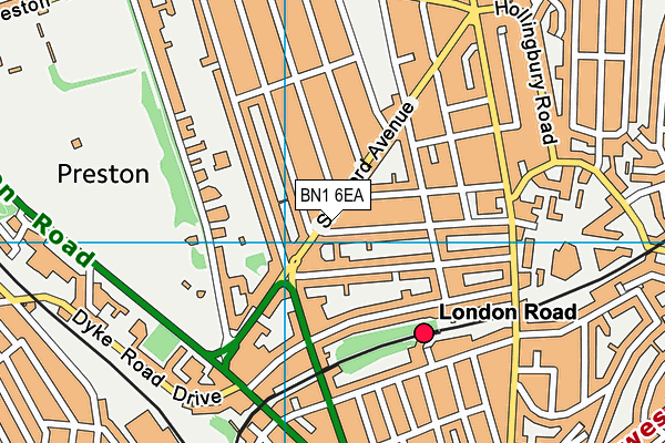 BN1 6EA map - OS VectorMap District (Ordnance Survey)