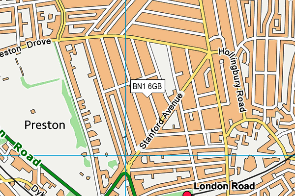 BN1 6GB map - OS VectorMap District (Ordnance Survey)