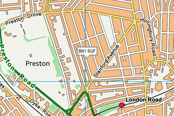 BN1 6GF map - OS VectorMap District (Ordnance Survey)