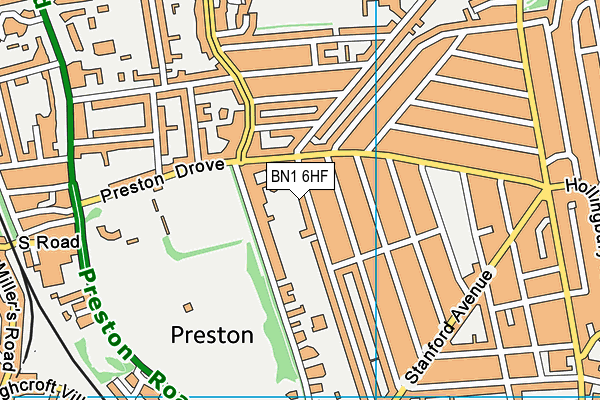 BN1 6HF map - OS VectorMap District (Ordnance Survey)