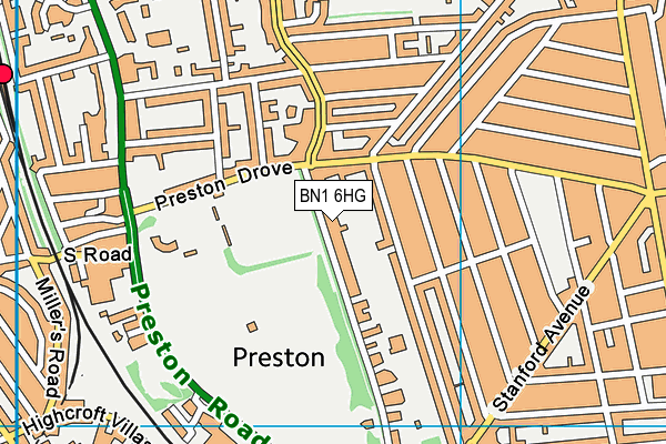 BN1 6HG map - OS VectorMap District (Ordnance Survey)