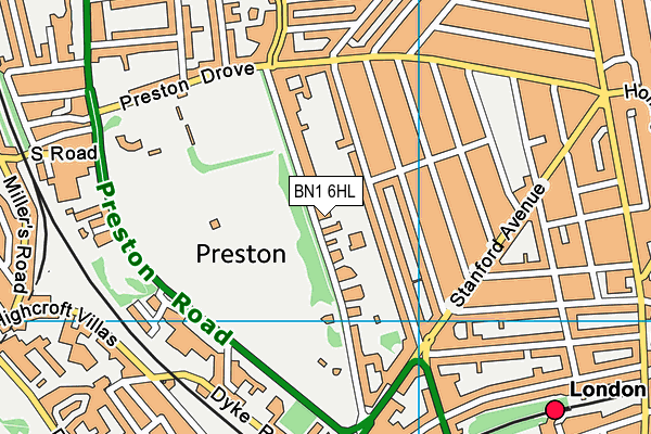 BN1 6HL map - OS VectorMap District (Ordnance Survey) BN1 6HL map - OS VectorMap District (Ordnance Survey)