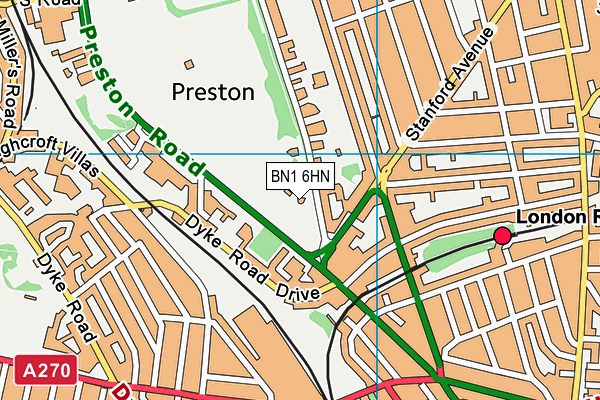BN1 6HN map - OS VectorMap District (Ordnance Survey)