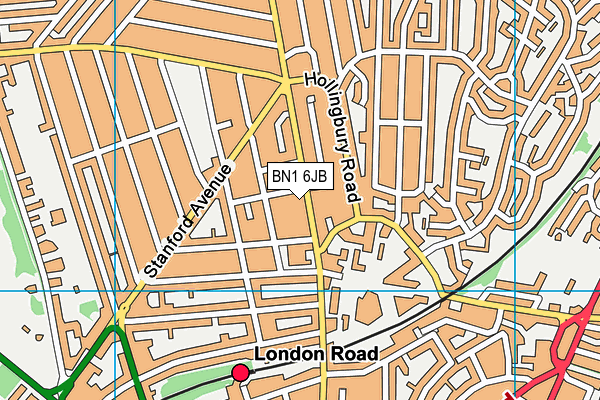 BN1 6JB map - OS VectorMap District (Ordnance Survey)