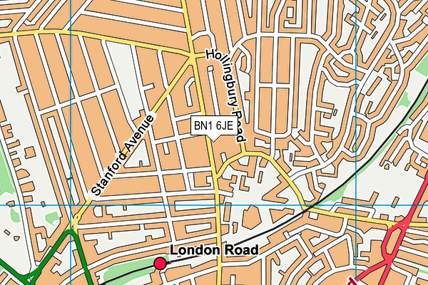 BN1 6JE map - OS VectorMap District (Ordnance Survey)