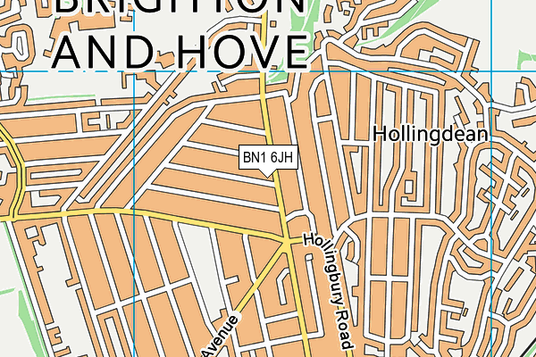 BN1 6JH map - OS VectorMap District (Ordnance Survey)