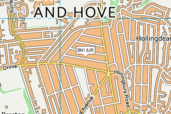 BN1 6JR map - OS VectorMap District (Ordnance Survey)