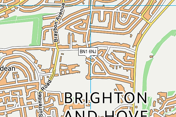 BN1 6NJ map - OS VectorMap District (Ordnance Survey) BN1 6NJ map - OS VectorMap District (Ordnance Survey)