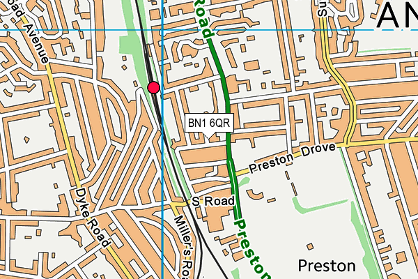 BN1 6QR map - OS VectorMap District (Ordnance Survey) BN1 6QR map - OS VectorMap District (Ordnance Survey)