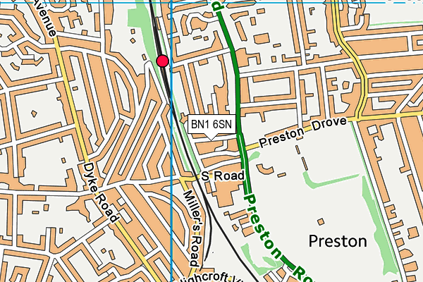 BN1 6SN map - OS VectorMap District (Ordnance Survey) BN1 6SN map - OS VectorMap District (Ordnance Survey)