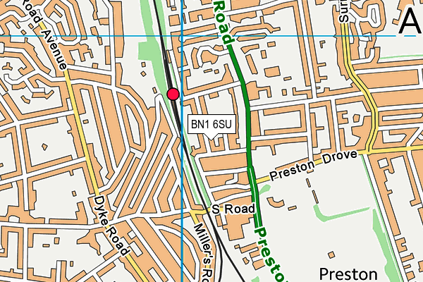 BN1 6SU map - OS VectorMap District (Ordnance Survey) BN1 6SU map - OS VectorMap District (Ordnance Survey)