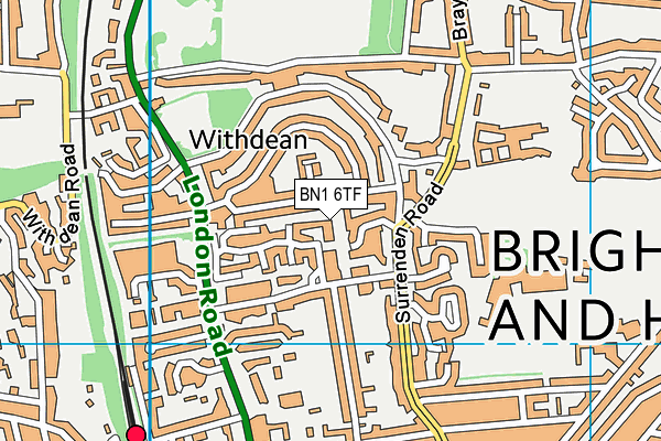BN1 6TF map - OS VectorMap District (Ordnance Survey)