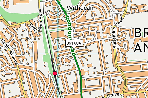 BN1 6UA map - OS VectorMap District (Ordnance Survey)