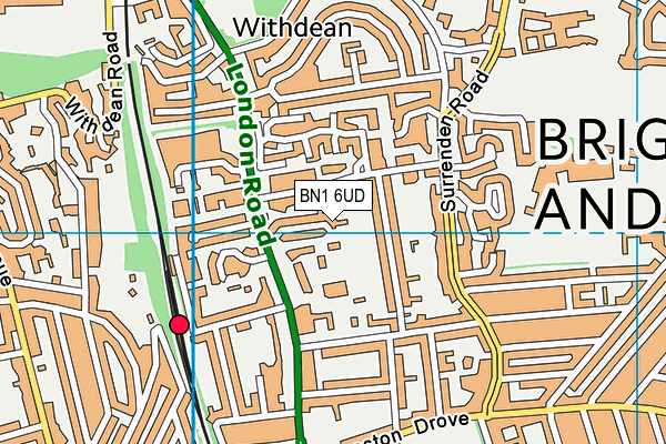 BN1 6UD map - OS VectorMap District (Ordnance Survey)
