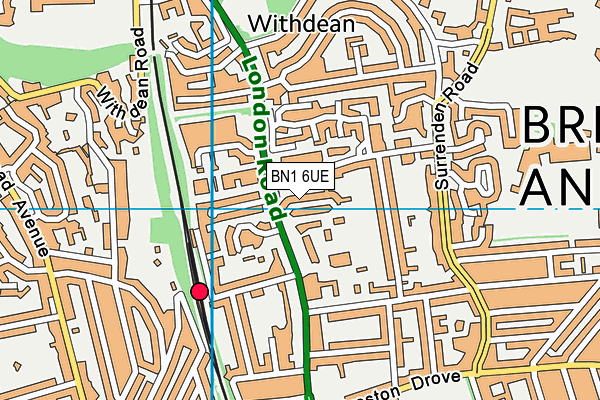 BN1 6UE map - OS VectorMap District (Ordnance Survey)