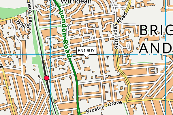 BN1 6UY map - OS VectorMap District (Ordnance Survey)