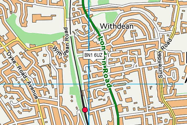 BN1 6UZ map - OS VectorMap District (Ordnance Survey)