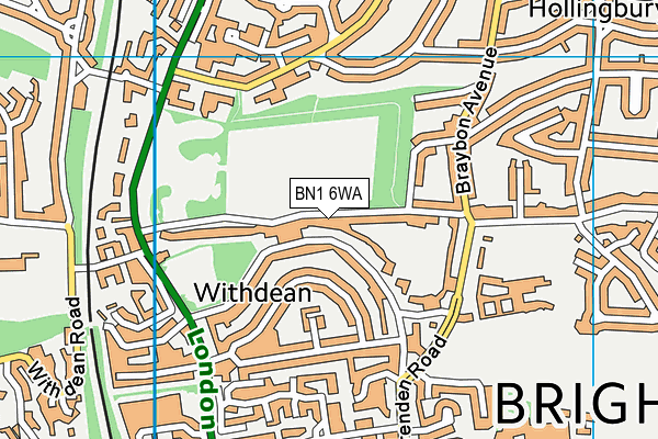 BN1 6WA map - OS VectorMap District (Ordnance Survey)